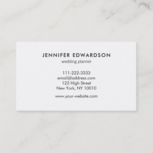 Carte De Visite Simple élégant professionnel de marbre d'or blanc (Dos)