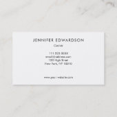 Carte De Visite Simple élégant professionnel de marbre d'or blanc (Dos)