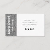 Carte De Visite Simple Élégant Professionnel Emploi Nom Fonction (Dos)
