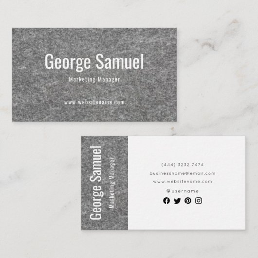 Carte De Visite Simple Élégant Professionnel Emploi Nom Fonction (Devant / Derrière)
