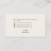 Carte De Visite Simple élégant professionnel ivoire (Dos)