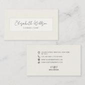 Carte De Visite Simple élégant professionnel ivoire (Devant / Derrière)