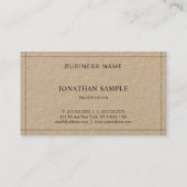 Carte De Visite Simple Elegant Professionnel Moderne Plaine Luxe (Dos)