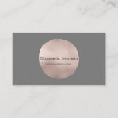 Carte De Visite Simple Elegant Rose Gold Cercle Gris (Devant)