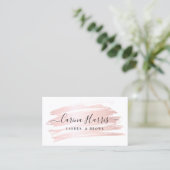 Carte De Visite Simple Elegant Rose Gold Foil Lashes and Brows (Debout devant)