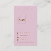 Carte De Visite Simple Élégant rose Médias sociaux LinkedIn (Dos)