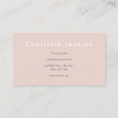 Carte De Visite Simple Élégant Rose Pâle Professionnel (Dos)