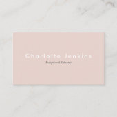 Carte De Visite Simple Élégant Rose Pâle Professionnel (Devant)