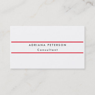 Carte De Visite Simple Élégant Rouge Blanc Professionnel