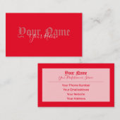 Carte de visite simple élégant rouge vieilles lett (Devant / Derrière)