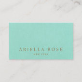 Carte De Visite Simple Elegant Turquoise Blue Professional (Devant)