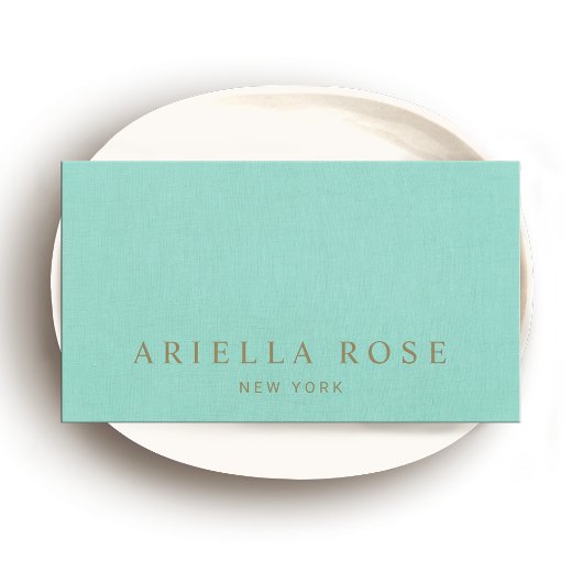 Carte De Visite Simple Elegant Turquoise Blue Professional