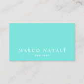 Carte De Visite Simple Elegant Turquoise Professional (Devant)