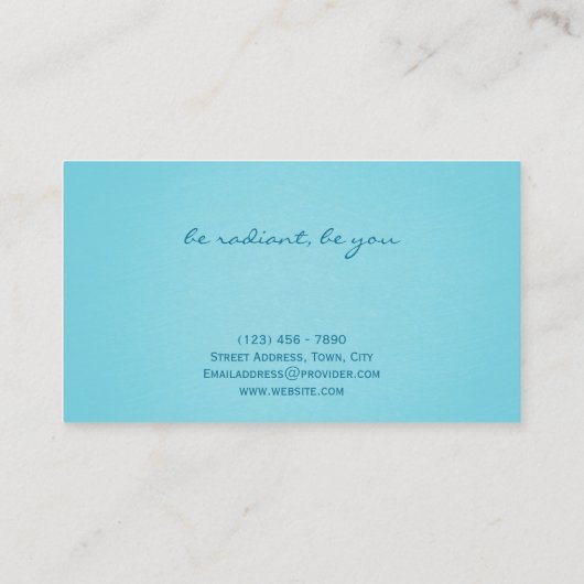 Carte De Visite Simple Elegant Turquoise Turquoise Beauty Consulta (Dos)