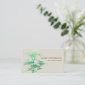 Carte De Visite Simple Elegant Vert Bambou Nature Spa de santé (Debout devant)