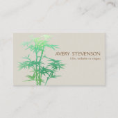 Carte De Visite Simple Elegant Vert Bambou Nature Spa de santé (Devant)
