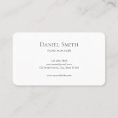 Carte De Visite Simple Élégant Vert et Blanc avec Initiales (Dos)