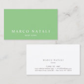 Carte De Visite Simple Elegant Vert Lumière Professionnel (Devant / Derrière)