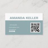 Carte De Visite Simple Élégant Vert Minimaliste (Dos)