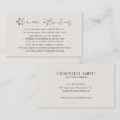 Carte De Visite Simple élégante Beige Moderne Lashes (Devant / Derrière)