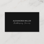 Carte De Visite Simple élégante comptabilité noire (Devant)