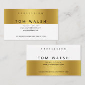 Carte de visite simple élégante or blanc personnal (Devant / Derrière)