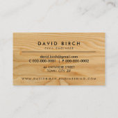 Carte De Visite SIMPLE emblème masculin badge en bois look (Dos)