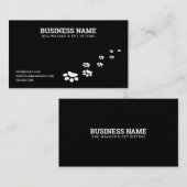 Carte De Visite Simple Empreinte de patte blanc et noir Chien marc (Devant / Derrière)