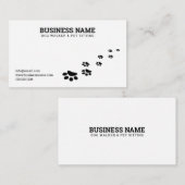 Carte De Visite Simple Empreinte de patte noir et blanc chien marc (Devant / Derrière)