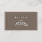 Carte de visite simple en argent clair (Brown) (Dos)