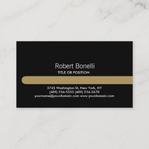 Carte de visite simple en bande d'or noir blanc
