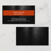 Carte de visite simple en bande orange gris noir (Devant / Derrière)