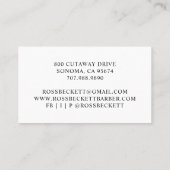 Carte de visite simple en barrettes (Dos)