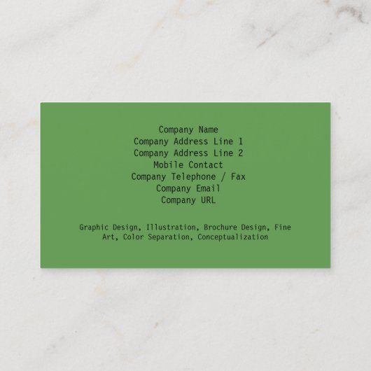 Carte de visite simple en bas (Dos)