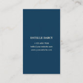 Carte de visite simple en bleu de marque personnal (Dos)