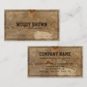 Carte de visite simple en bois de Faux (Devant / Derrière)