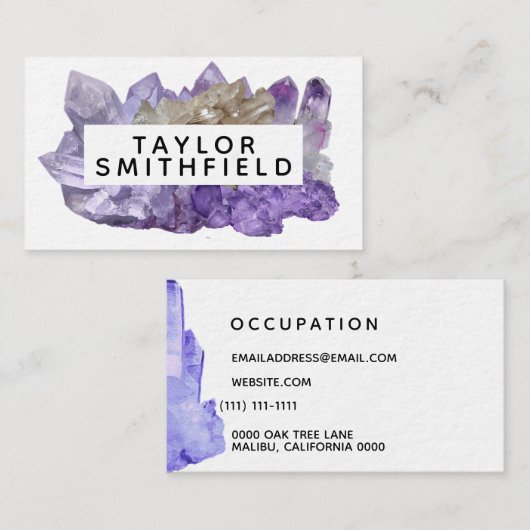 carte de visite simple en cristal (Devant / Derrière)