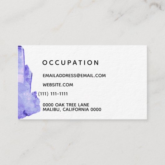 carte de visite simple en cristal (Dos)