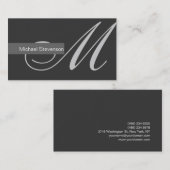 Carte de visite simple en gris clair blanc (Devant / Derrière)