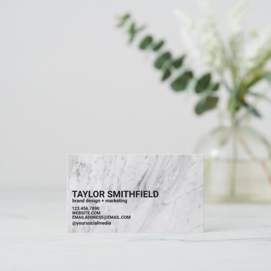 Carte de visite simple en marbre (Debout devant)