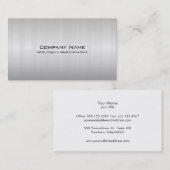 Carte de visite simple en métal brossé argent (Devant / Derrière)