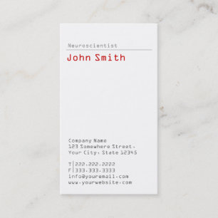 Carte de visite simple en neurosciences simples