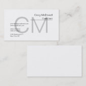 Carte de visite simple en noir blanc clair (Devant / Derrière)