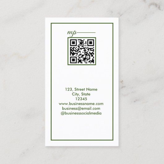 Carte De Visite simple entreprise ajouter un texte de nom (Dos)