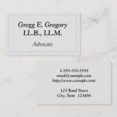 Carte de visite simple et basique d'avocat (Devant / Derrière)
