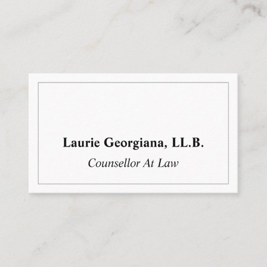 Carte de visite simple et basique pour avocat (Devant)