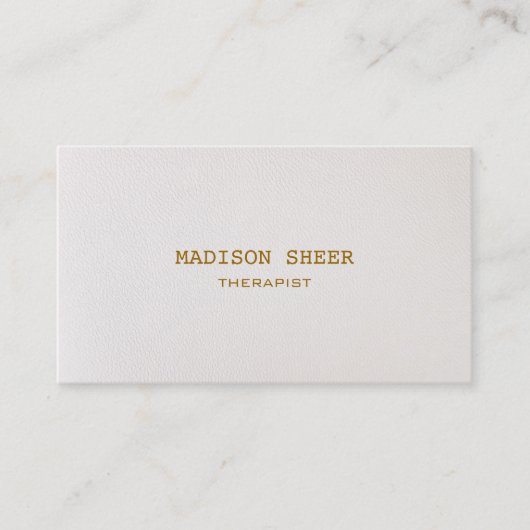 Carte De Visite Simple et chaleureux blanc élégant professionnel (Devant)