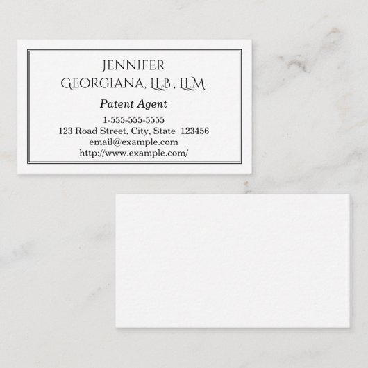 Carte de visite simple et chic de conseil en (Devant / Derrière)