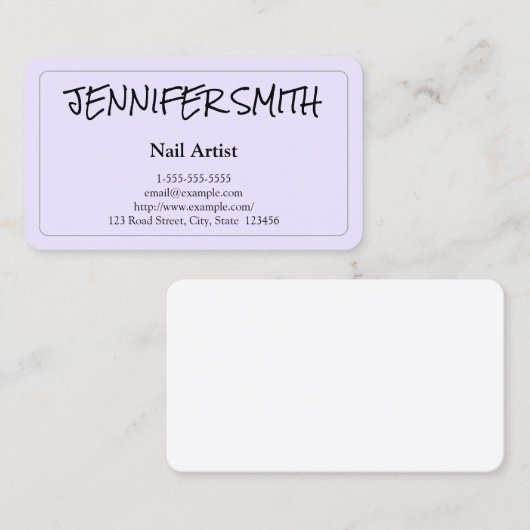 Carte de visite simple et décontracté d'artiste de (Devant / Derrière)