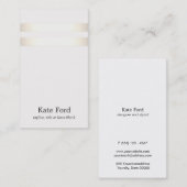 Carte De Visite Simple Et Design Faux Gold Strié Blanc (Devant / Derrière)